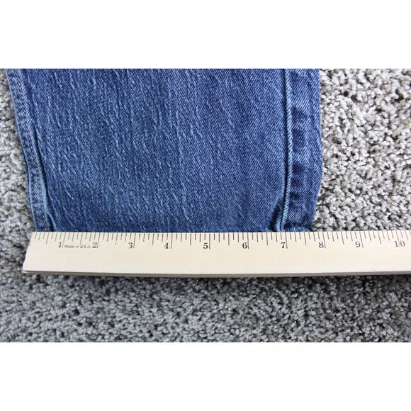 Levis 505 Jeans Mens 36X32 Blue Regular Fit Mid Rise Straight Leg Denim Pants - Picture 7 of 10